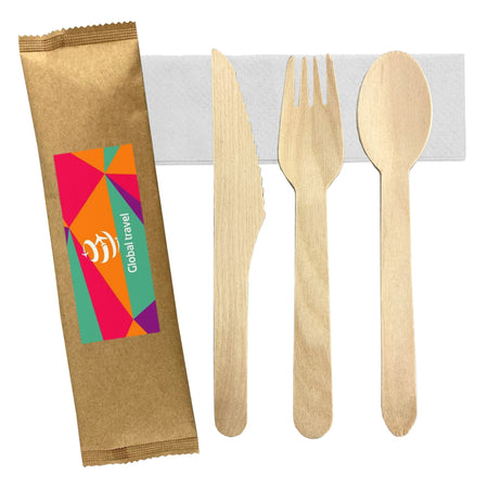4pcs Wooden Cutlery Set - Simply Merchandise