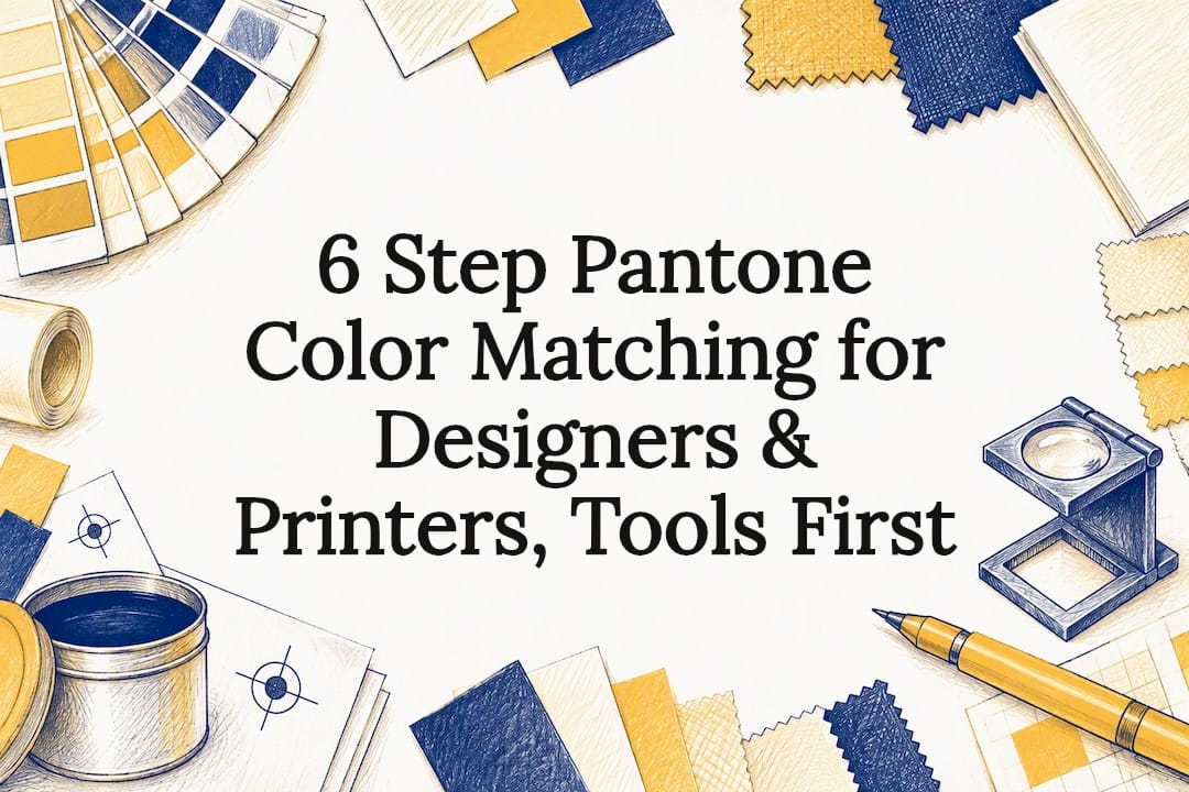 Pantone color matching title card illustration