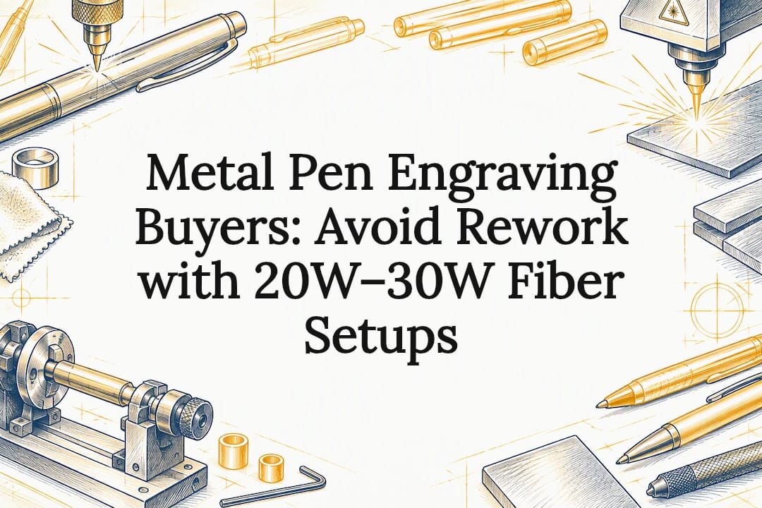 Metal pen engraving title card illustration