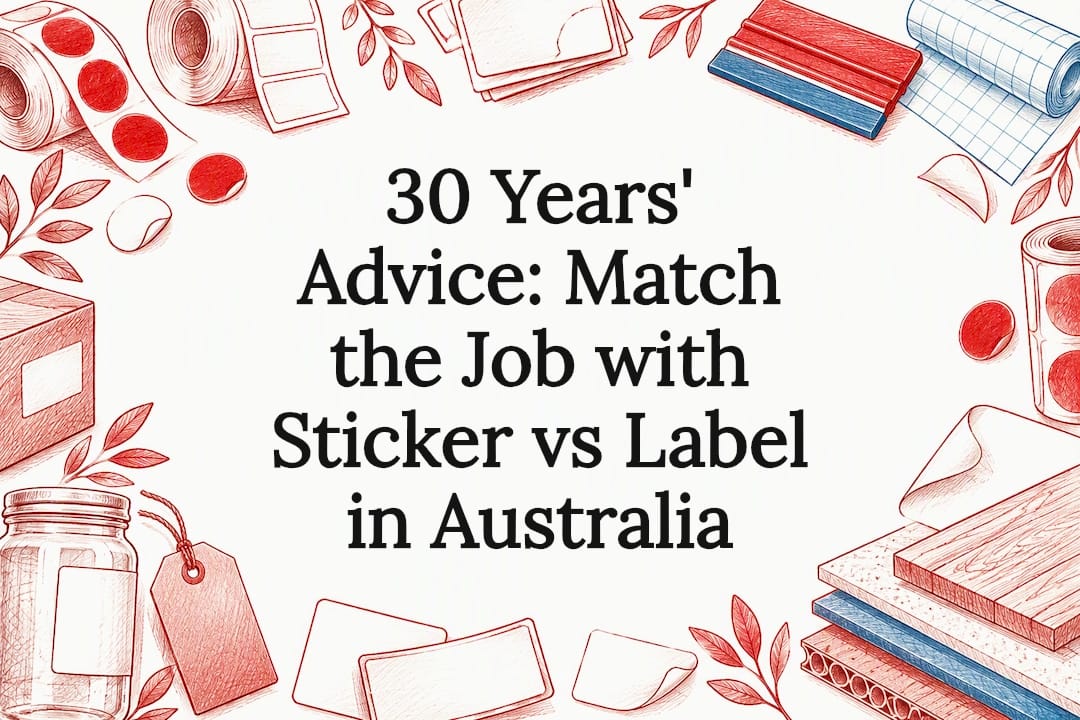 Decorative sticker and label title card