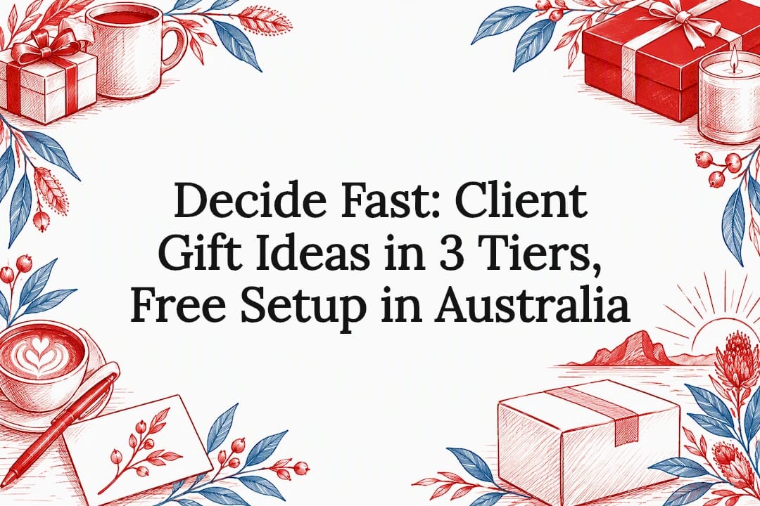 Decorative client gift tiers title card
