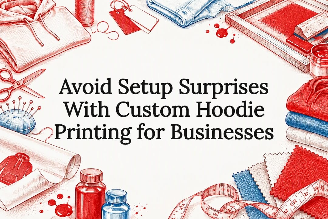 Custom hoodie printing title card illustration