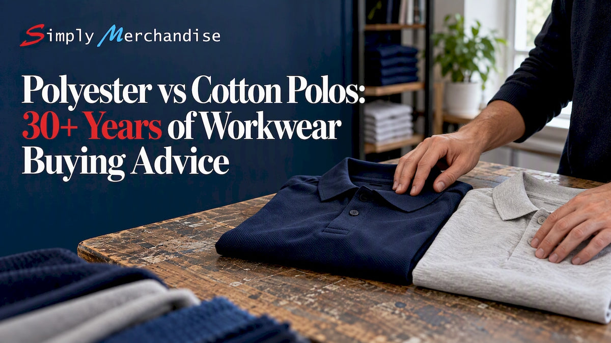 Cotton and polyester polo samples compared