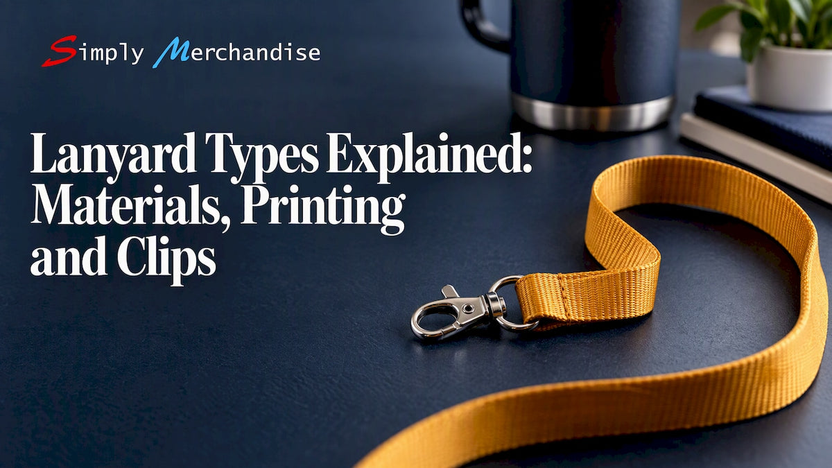 Gold woven lanyard with an attached metal clip