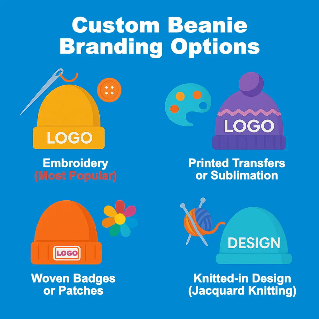 Custom embroidered beanies with logos for Australian businesses