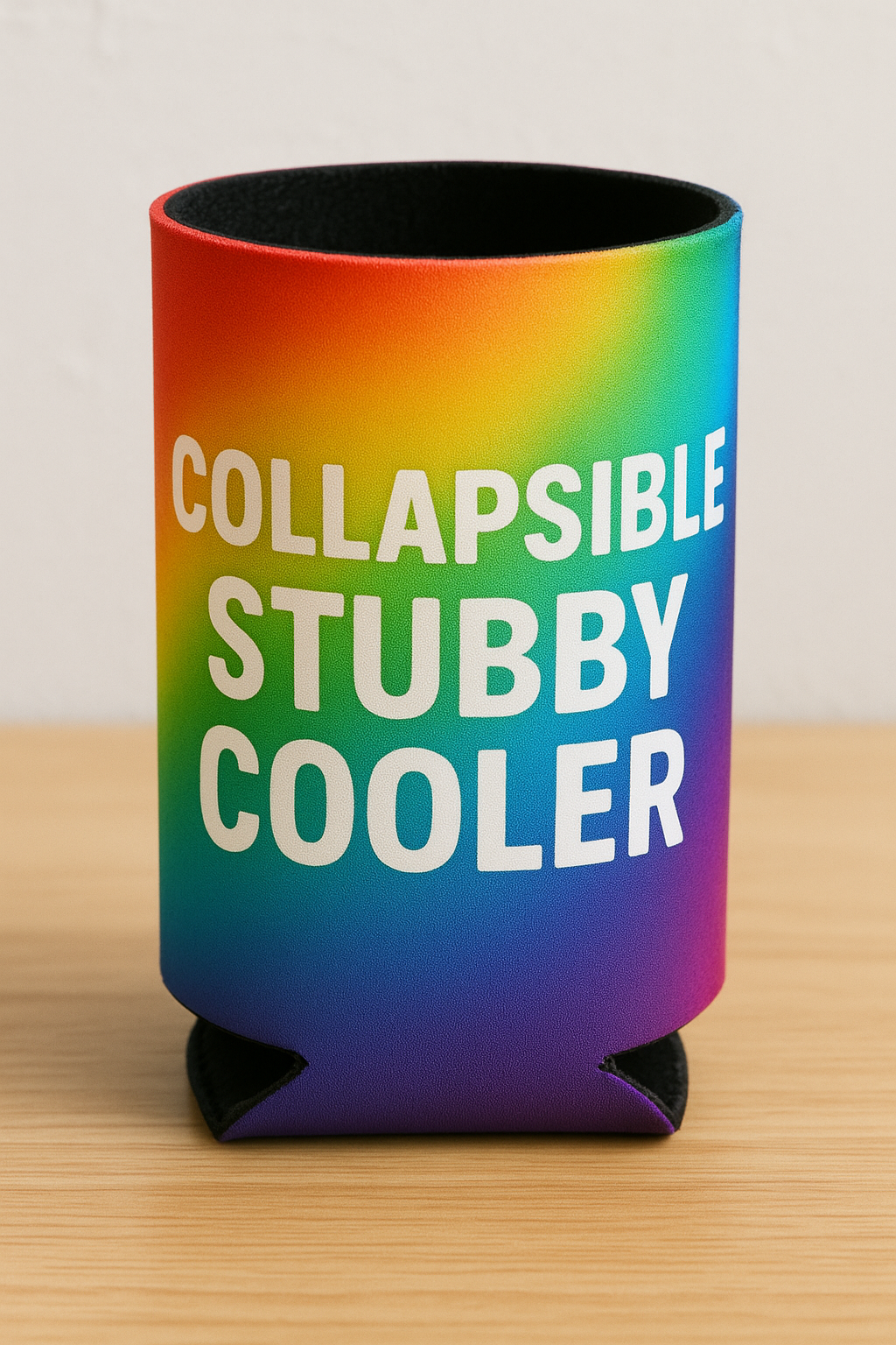 Custom collapsible flat stubby holder full colour print