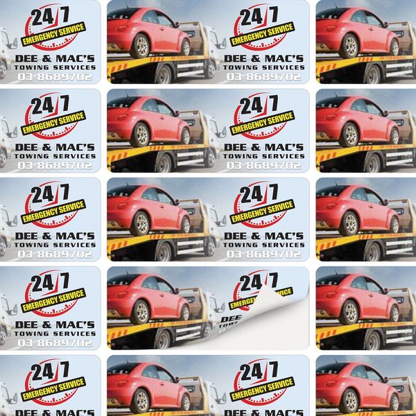 AD Labels 55 x 24mm with custom branded logo - Simply Merchandise