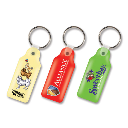 Flexi Resin Key Ring - Rectangle with custom branded logo - Simply Merchandise