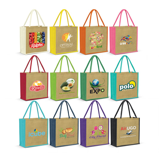 Monza Jute Tote Bag with custom branded logo - Simply Merchandise