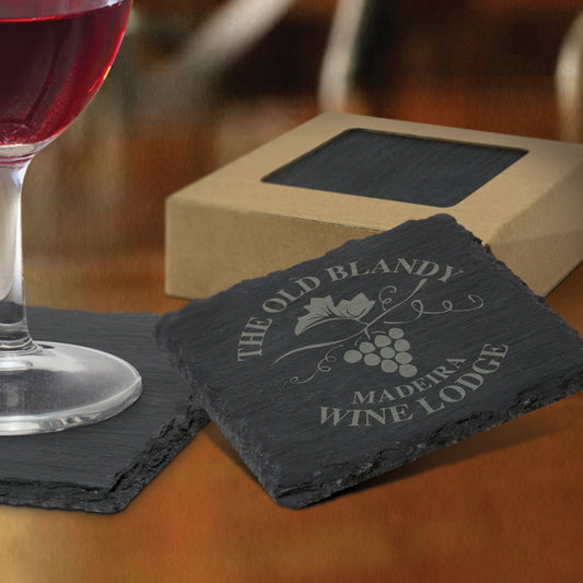 Slate Coaster - Set of 4 with custom branded logo - Simply Merchandise
