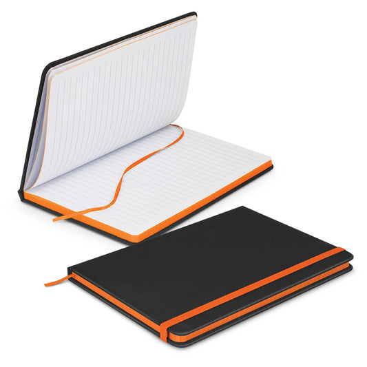 Omega Black Notebook with custom branded logo - Simply Merchandise