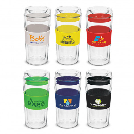 Divino Double Wall Glass Cup with custom branded logo - Simply Merchandise