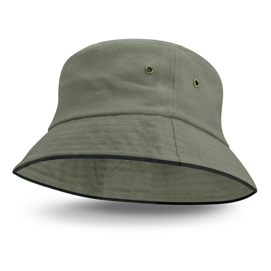 Bondi Bucket Hat - Black Sandwich Trim with custom branded logo - Simply Merchandise