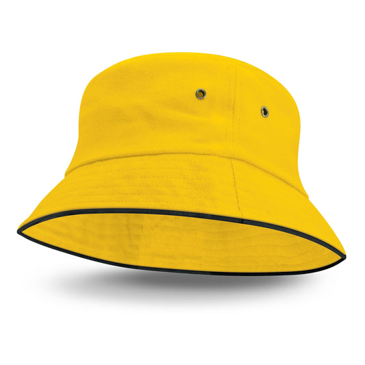 Bondi Bucket Hat - Black Sandwich Trim with custom branded logo - Simply Merchandise