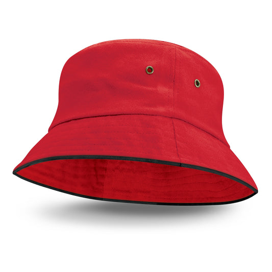 Bondi Bucket Hat - Black Sandwich Trim with custom branded logo - Simply Merchandise