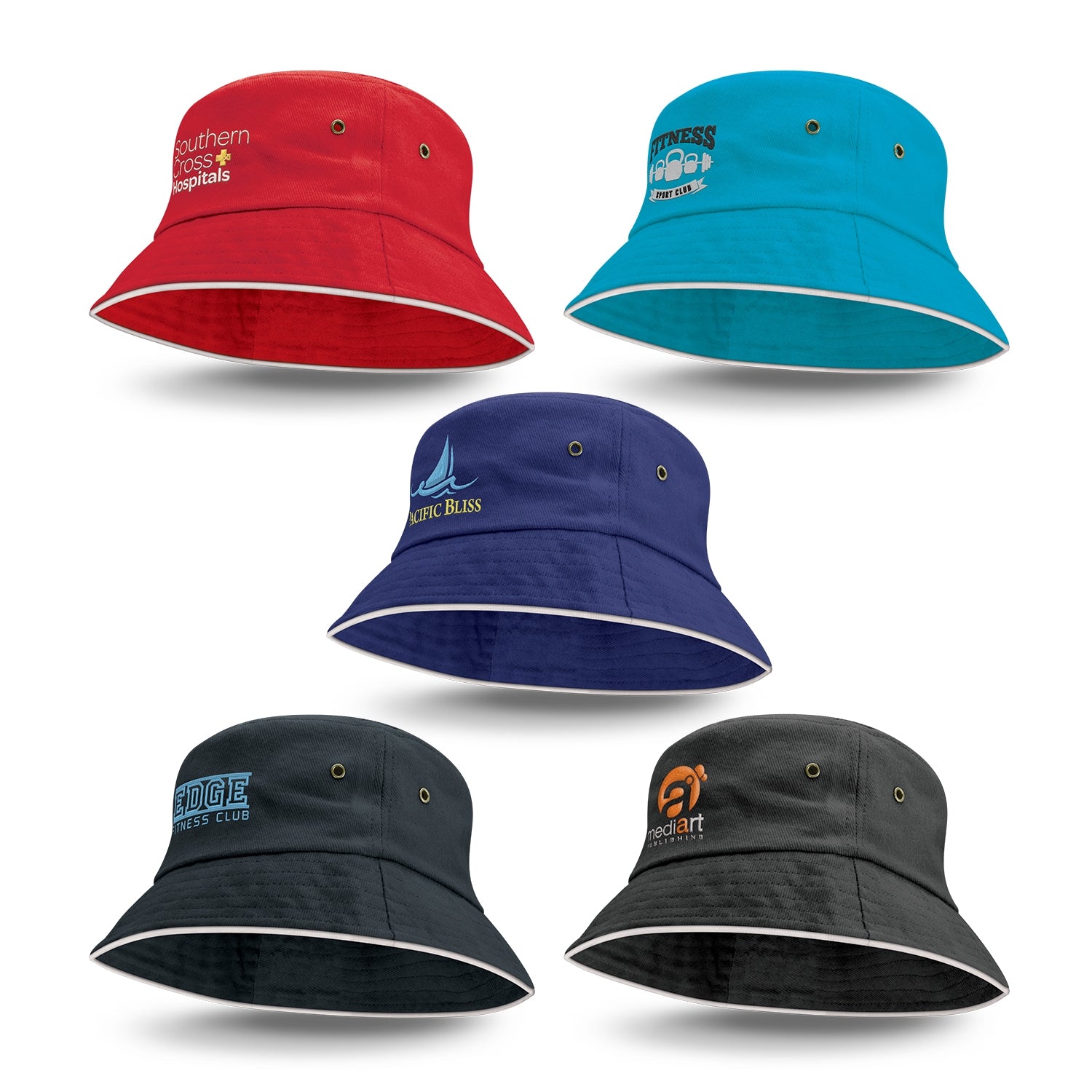 Bondi Bucket Hat - White Sandwich Trim - Simply Merchandise