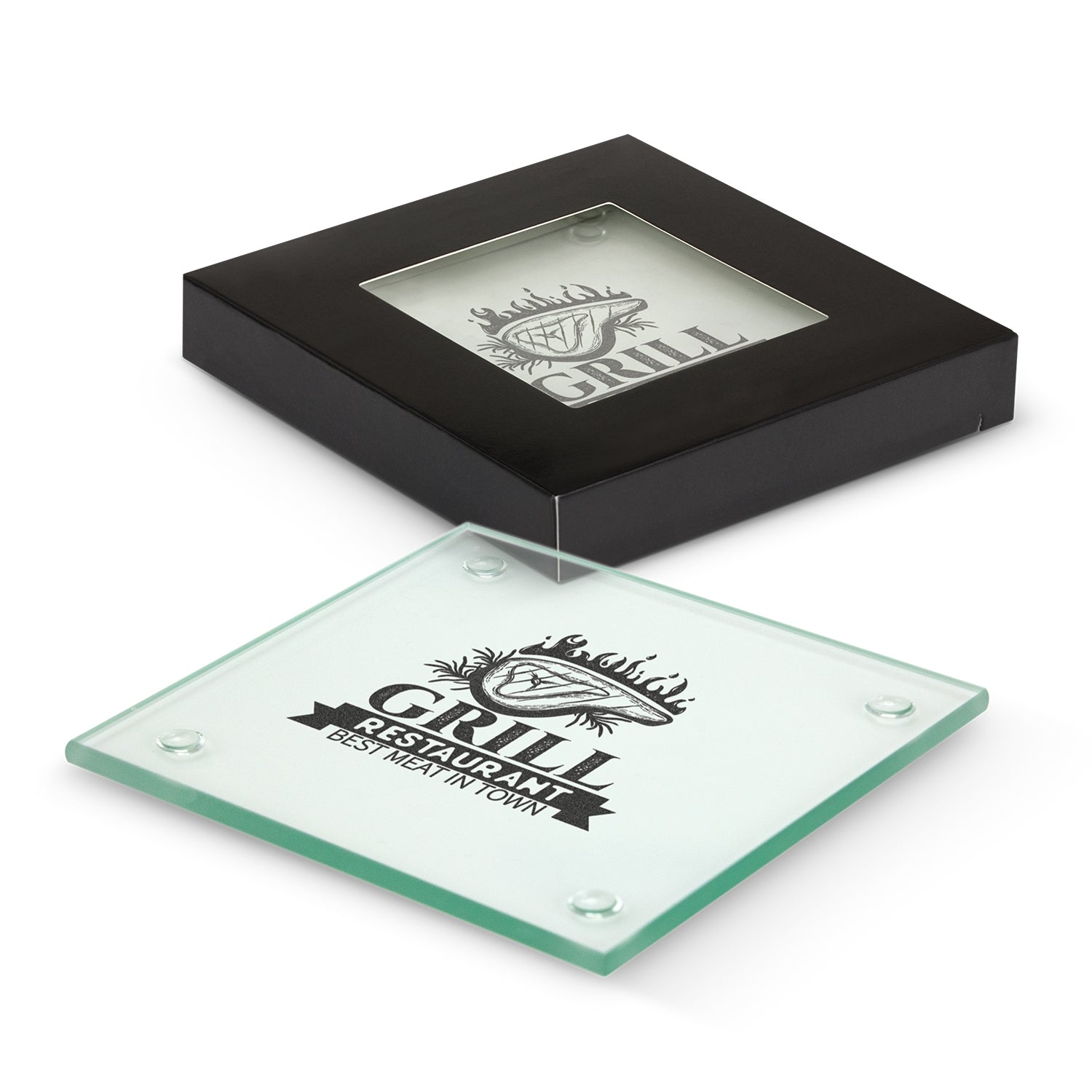 Venice Glass Coaster - Set of 2 - Square - Simply Merchandise