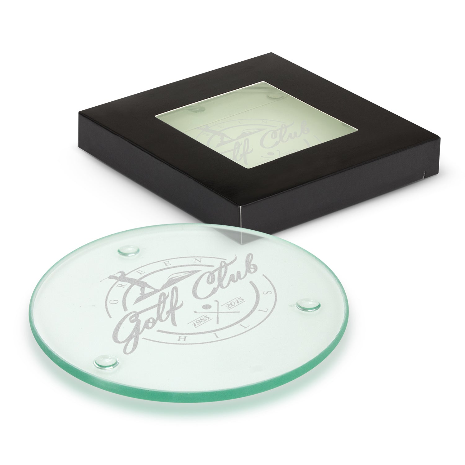 Venice Glass Coaster - Set of 2 - Round - Simply Merchandise