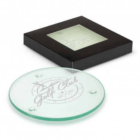 Venice Glass Coaster - Set of 2 - Round - Simply Merchandise