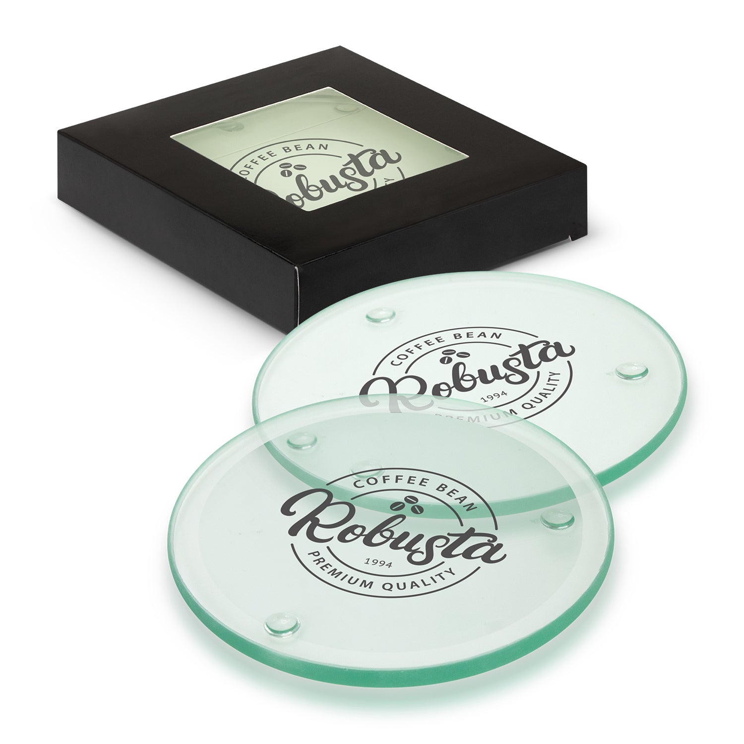 Venice Glass Coaster - Set of 4 - Round - Simply Merchandise