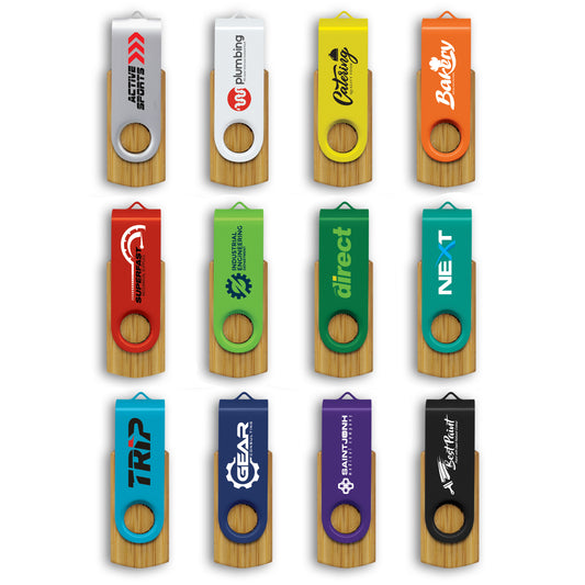 Helix 4GB Bamboo Flash Drive with custom branded logo - Simply Merchandise