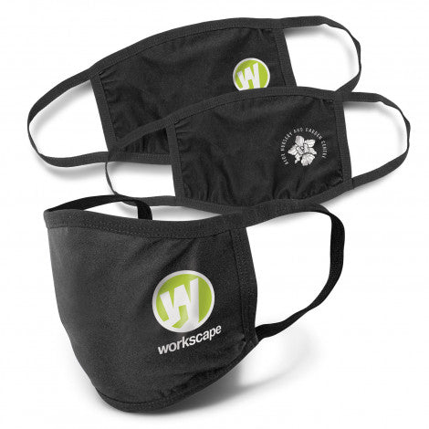 Reusable 3-ply Cotton Face Mask with custom branded logo - Simply Merchandise