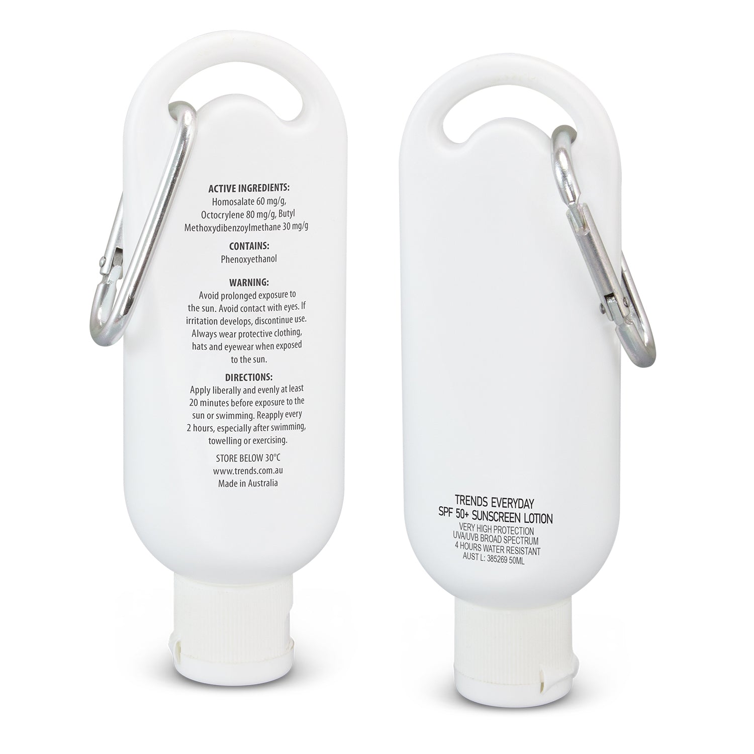 TRENDS Everyday SPF 50+ Carabiner Sunscreen 50ml - Simply Merchandise