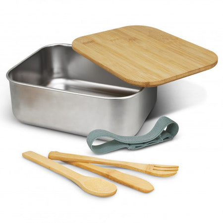 Stainless Steel Lunch Box with Cutlery - Simply Merchandise