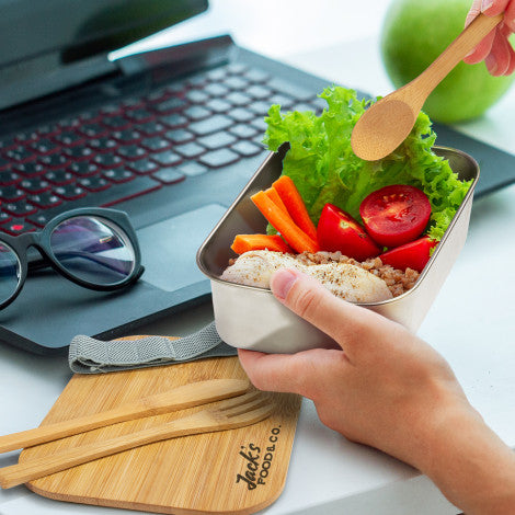 Stainless Steel Lunch Box with Cutlery - Simply Merchandise