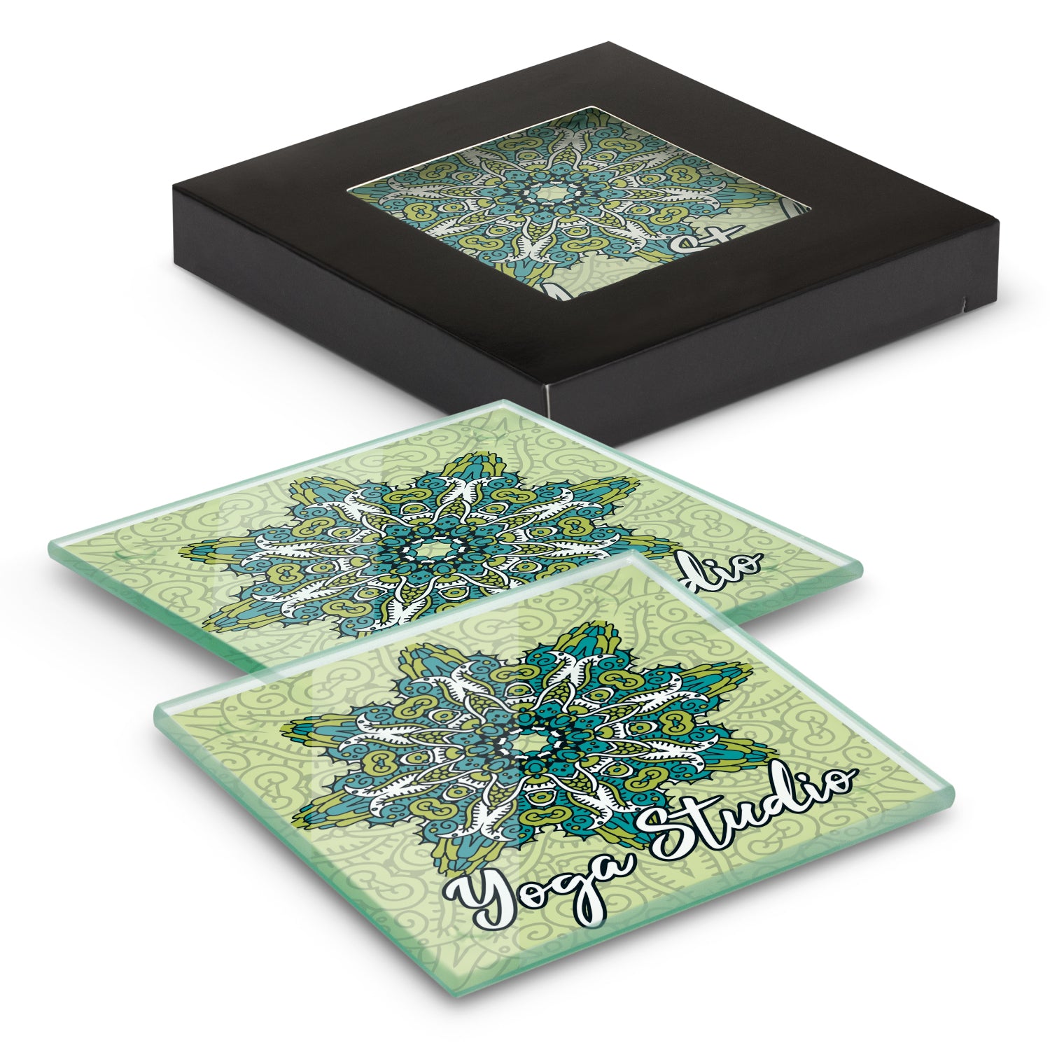 Venice Glass Coaster - Set of 2 - Square - Full Colour - Simply Merchandise