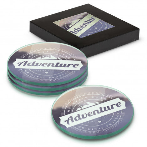 Venice Glass Coaster - Set of 4 - Round - Full Colour - Simply Merchandise