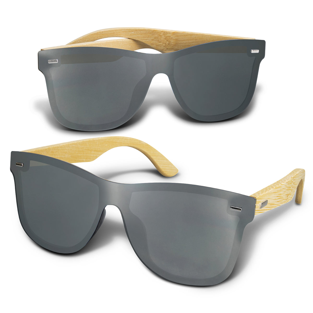 Ryder Mirror Lens Sunglasses - Bamboo with custom branded logo - Simply Merchandise