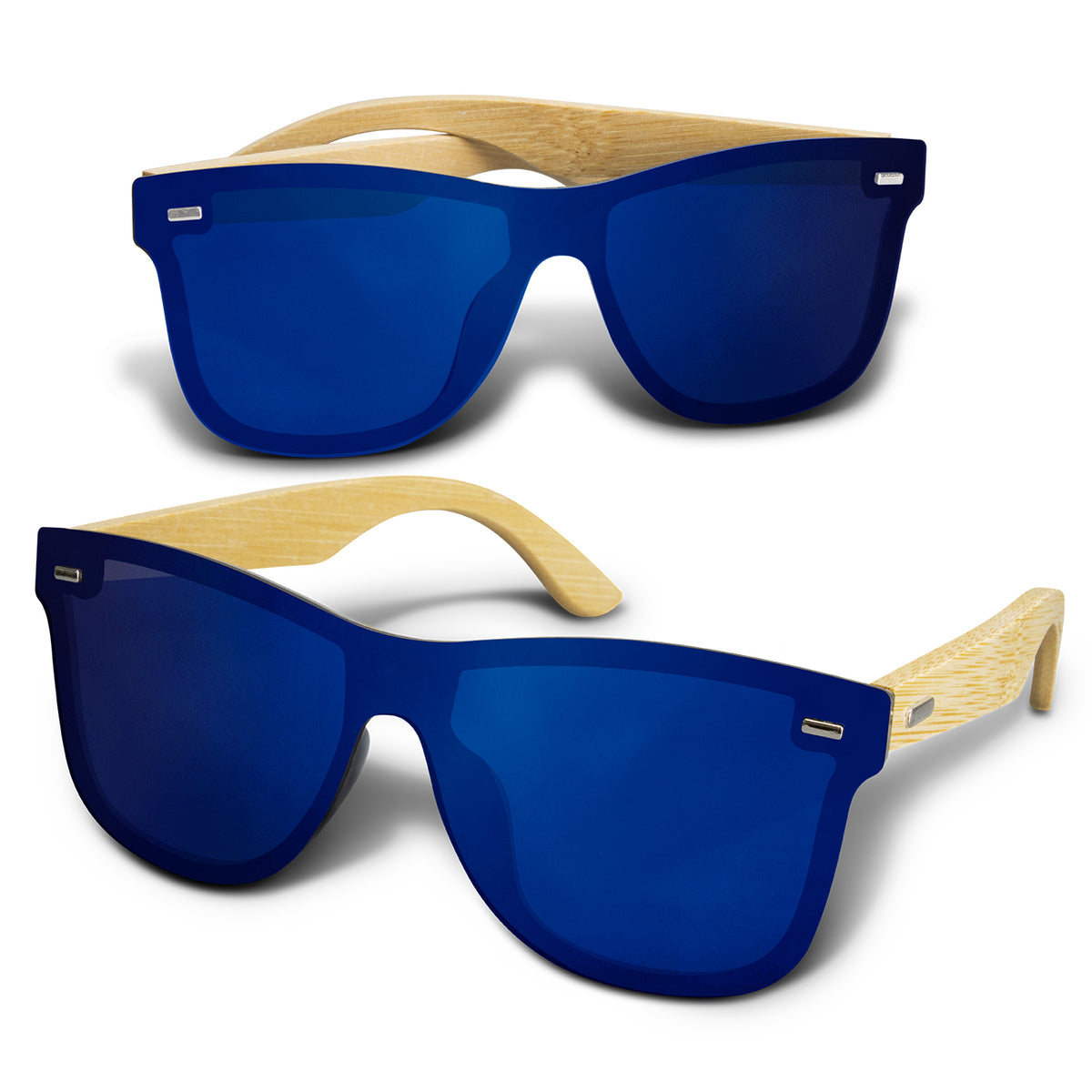 Ryder Mirror Lens Sunglasses - Bamboo with custom branded logo - Simply Merchandise