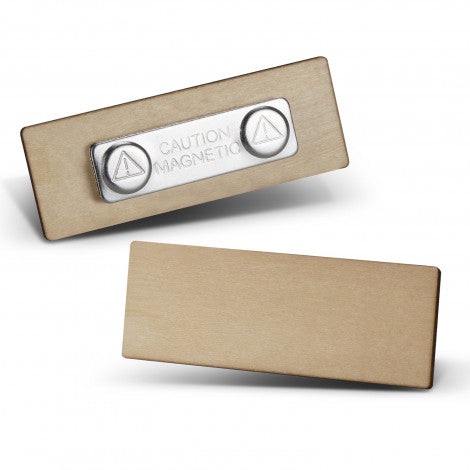 Magnetic Wooden Badge with custom branded logo - Simply Merchandise
