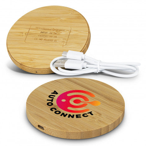 Vita Bamboo Wireless Charger - Round - Simply Merchandise