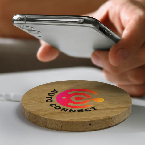 Vita Bamboo Wireless Charger - Round - Simply Merchandise