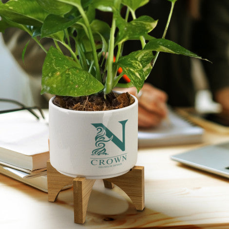 Planter with Bamboo Base - Simply Merchandise