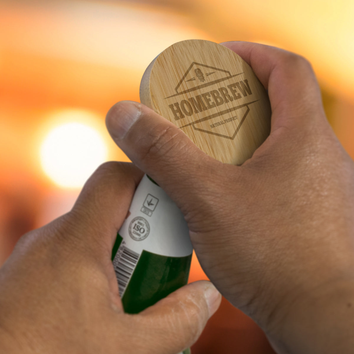 Bamboo Bottle Opener with custom branded logo - Simply Merchandise