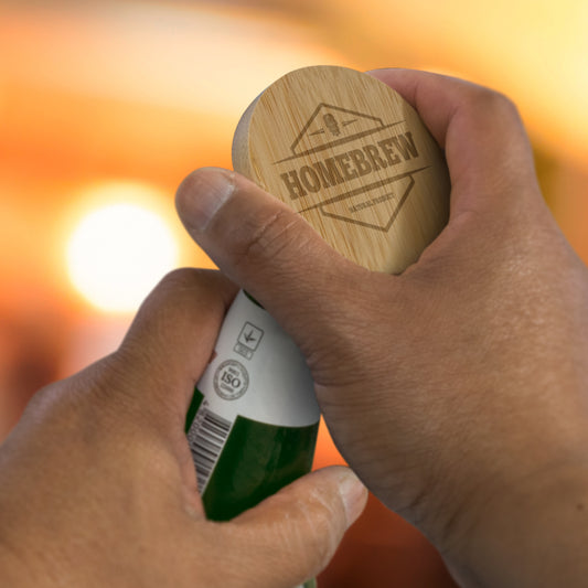Bamboo Bottle Opener with custom branded logo - Simply Merchandise