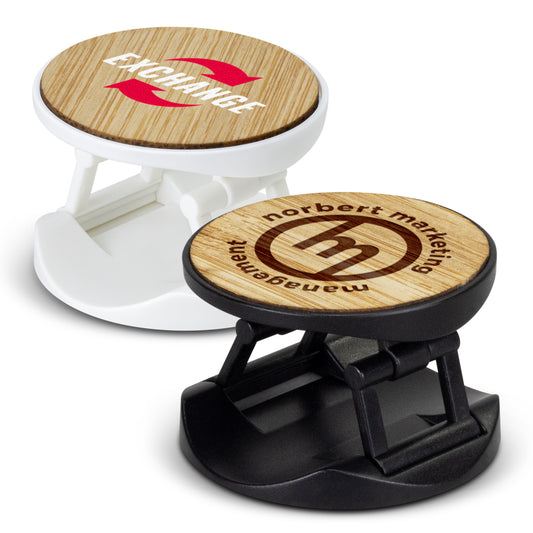 Bamboo Phone Holder with custom branded logo - Simply Merchandise