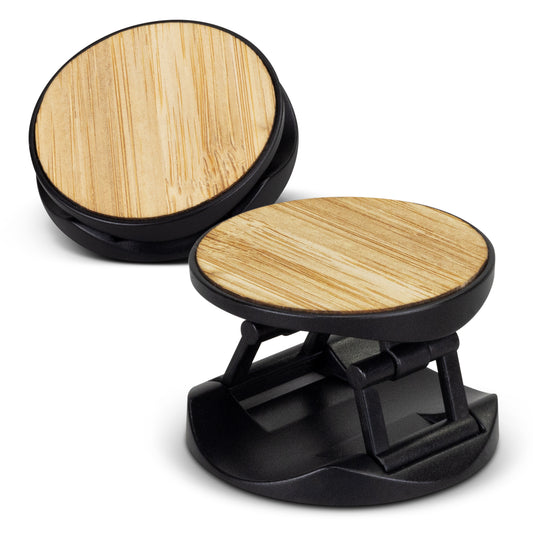 Bamboo Phone Holder with custom branded logo - Simply Merchandise