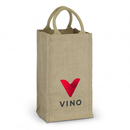 Jute Four Bottle Wine Carrier - Simply Merchandise