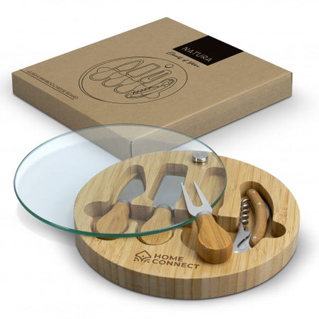 NATURA Glass & Bamboo Cheese Board - Simply Merchandise