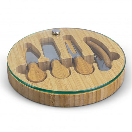 NATURA Glass & Bamboo Cheese Board - Simply Merchandise