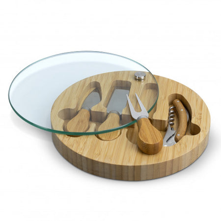 NATURA Glass & Bamboo Cheese Board - Simply Merchandise