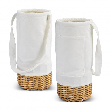 Keepsake Wicker Wine Carrier with custom branded logo - Simply Merchandise