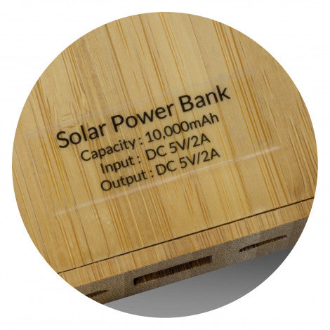 NATURA Bamboo Solar Power Bank - Simply Merchandise