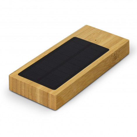 NATURA Bamboo Solar Power Bank with custom branded logo - Simply Merchandise