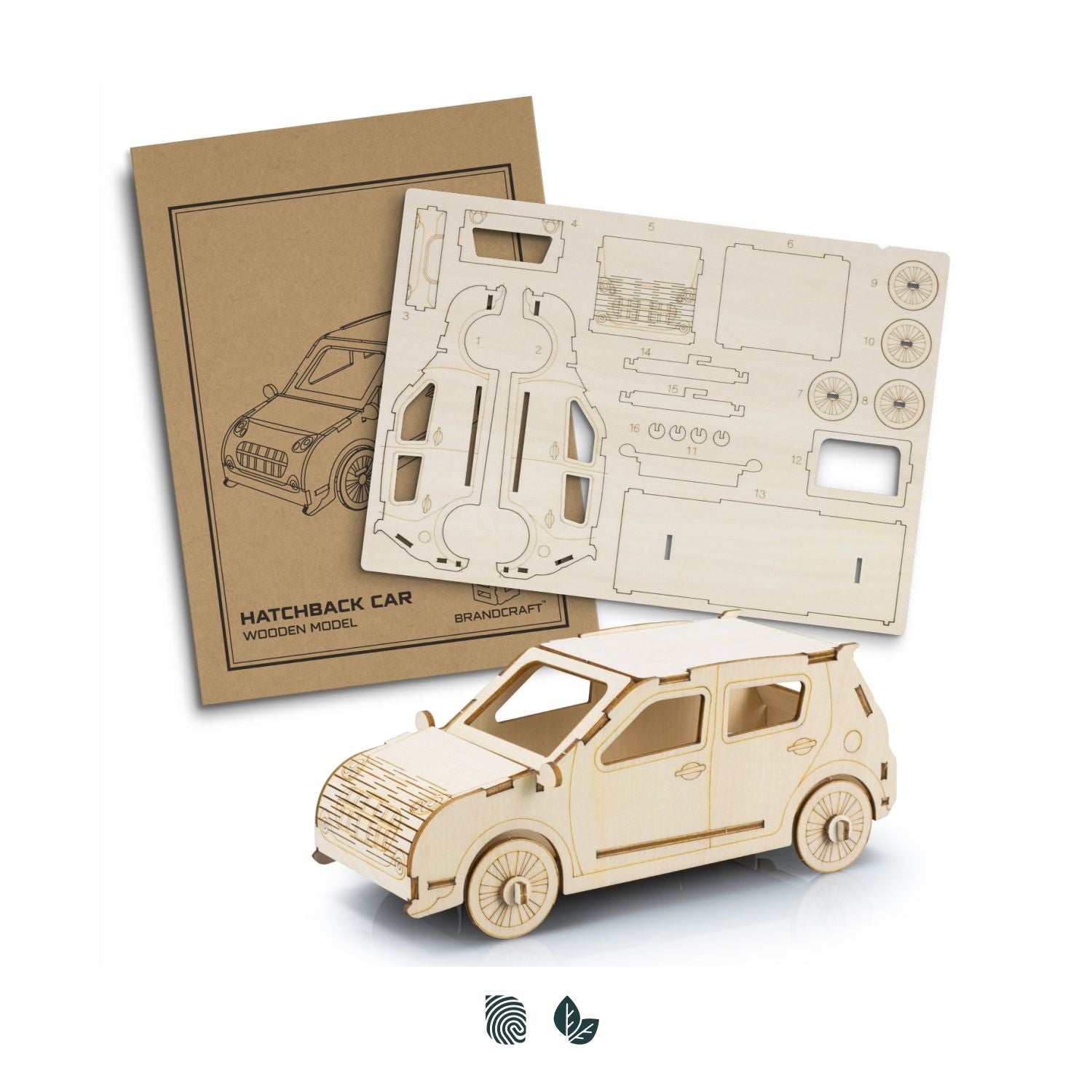 BRANDCRAFT Hatchback Car Wooden Model - Simply Merchandise
