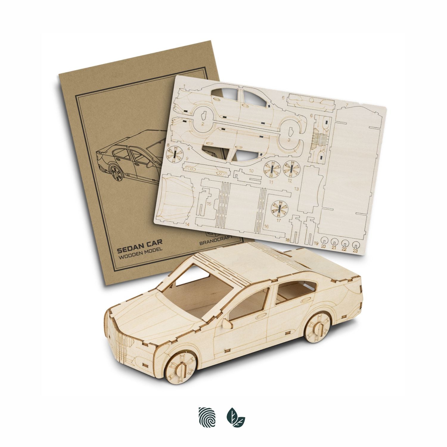 BRANDCRAFT Sedan Car Wooden Model - Simply Merchandise